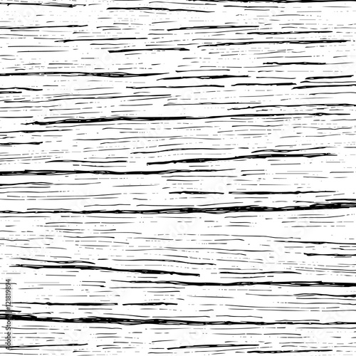 Wood texture background. Hand draw style. Black and white illustration.