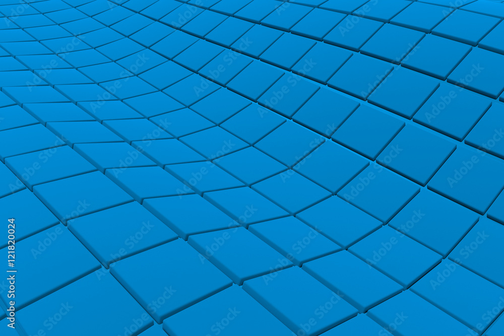 Obraz premium Wavy surface made of cubes, abstract background, 3d render illustration