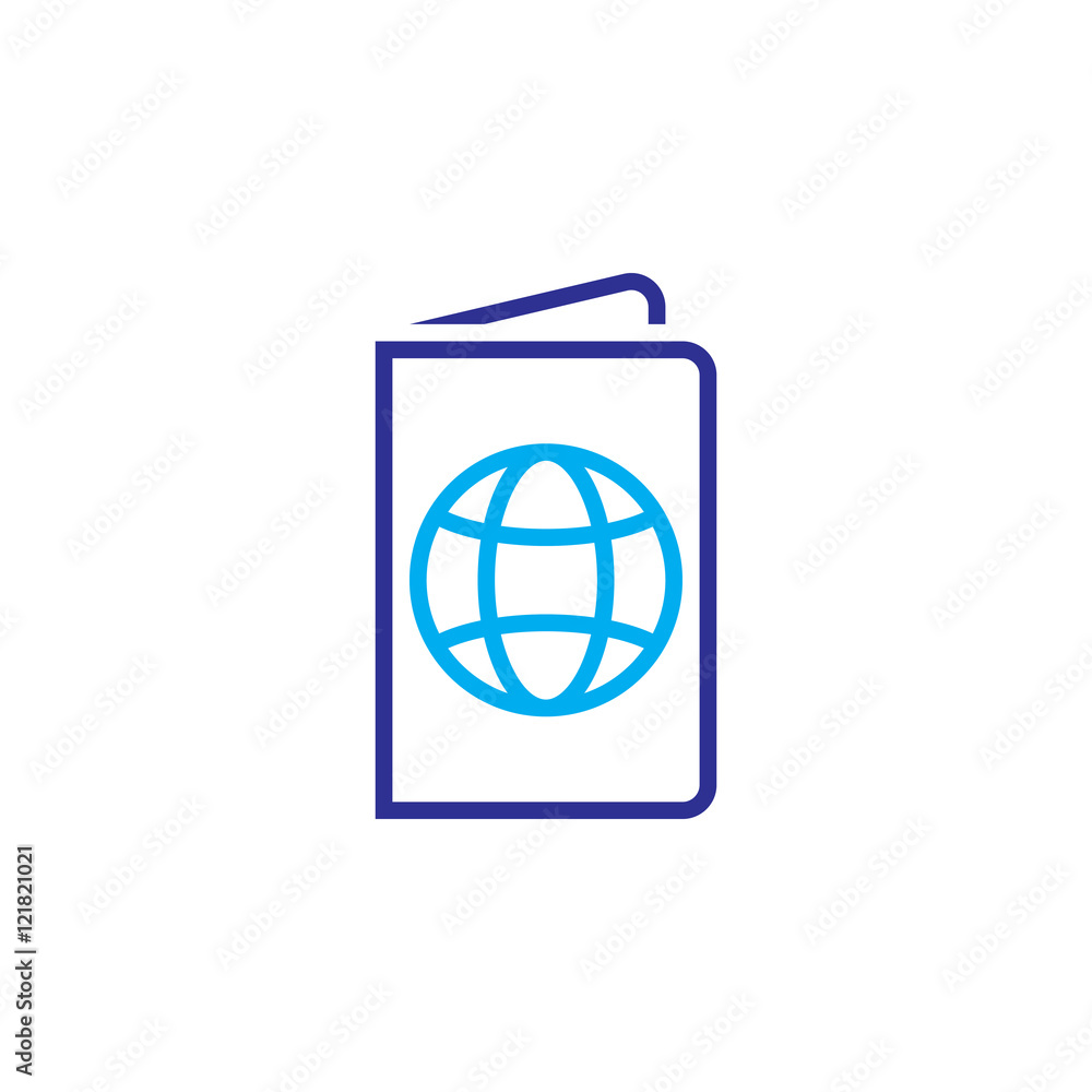 passport line icon, outline pass vector logo, linear official document colorful pictogram isolated on white passport line icon, outline pass vector logo, linear official document colorful pictogram isolated on white
