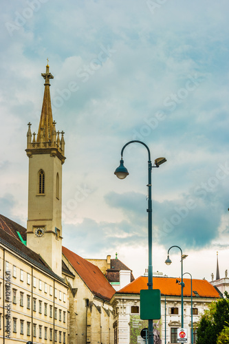 Beautiful travel photo of historical buildings in Vienna city center, Austria.