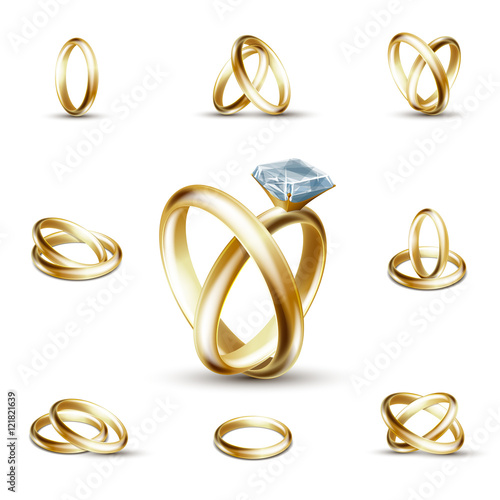 Wedding diamond ring vector illustration