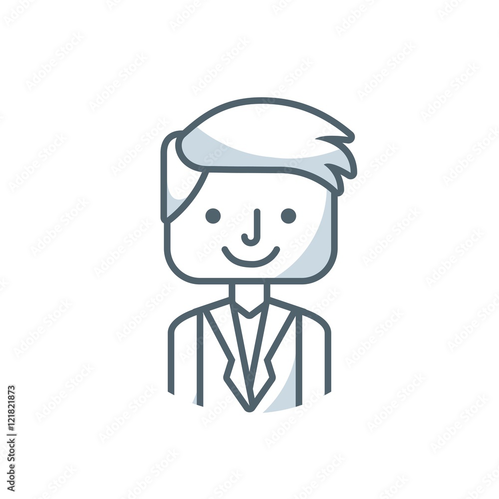 man person avatar flat icon vector illustration design