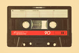 Retro styled image of an old compact cassette