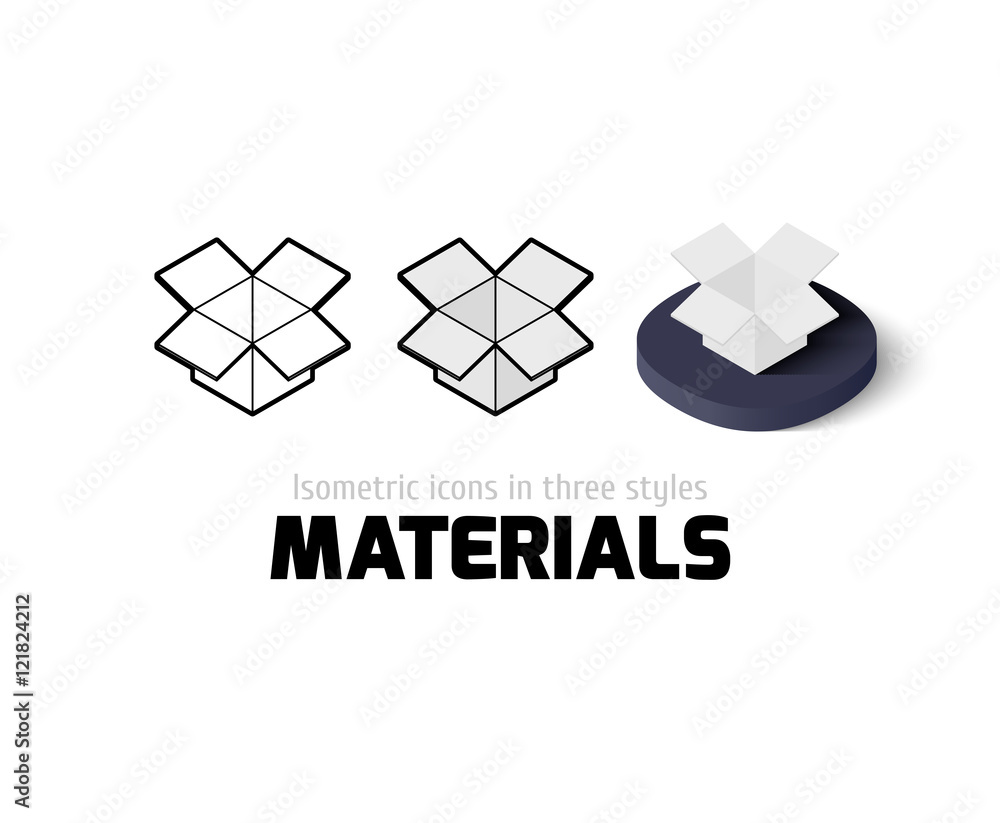 Fototapeta premium Materials icon in different style