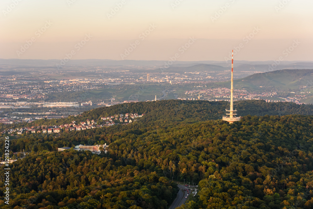 Fototapeta premium View to Stuttgart city in Germany - beautiful landscape in the summer