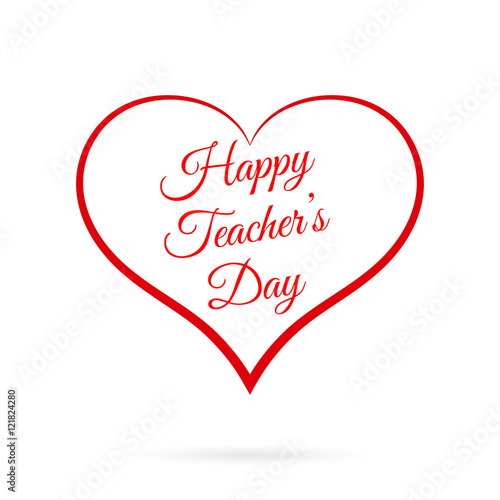 Vector Happy Teacher s Day inside red heart