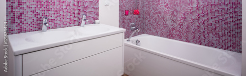 Modern pink barthroom photo