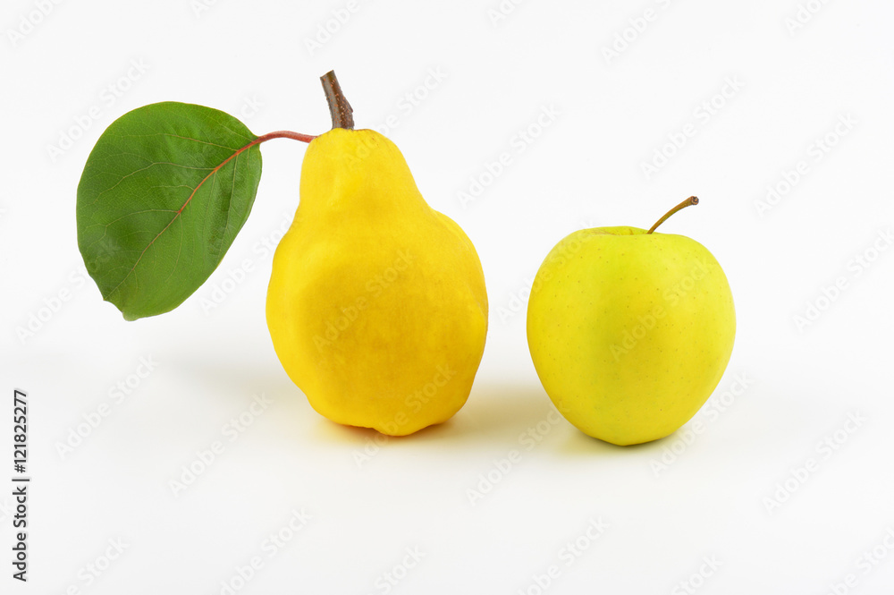 yellow pear and apple