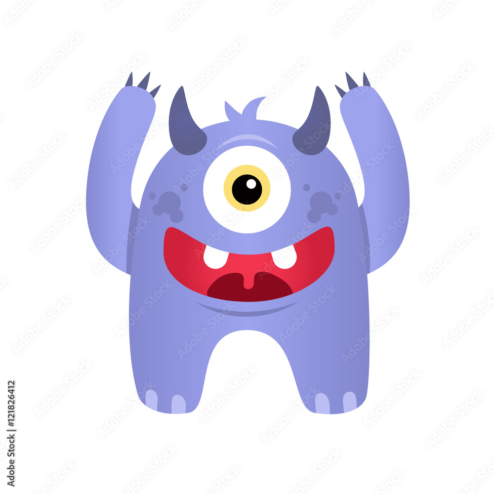 Cute funny cartoon monster. Eps10 vector.