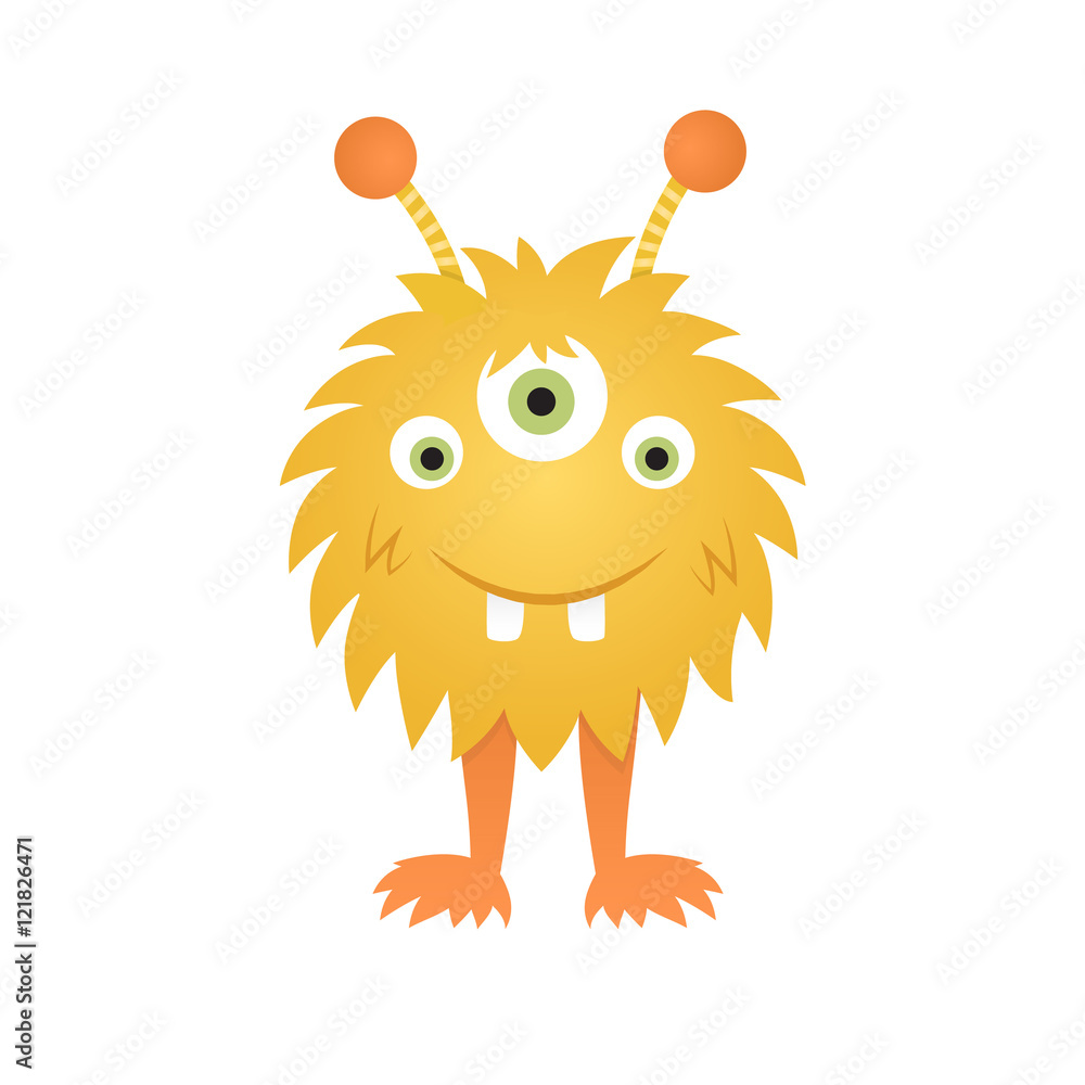 Fototapeta premium Funny cartoon monster illustration. Eps10 vector.