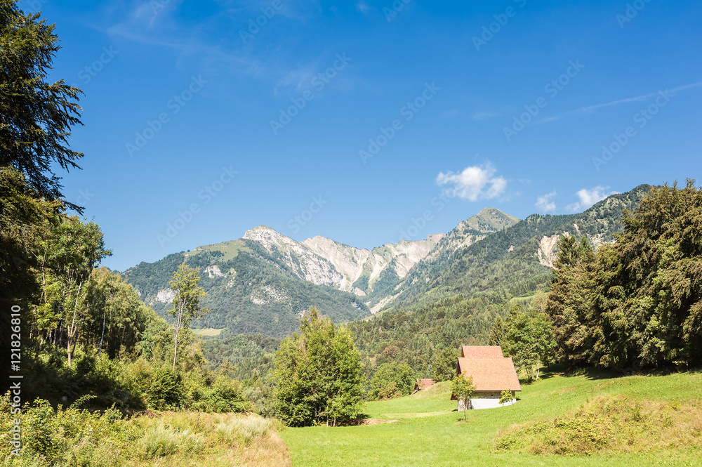 Mountain scenery in the Alps of friuli, Italy