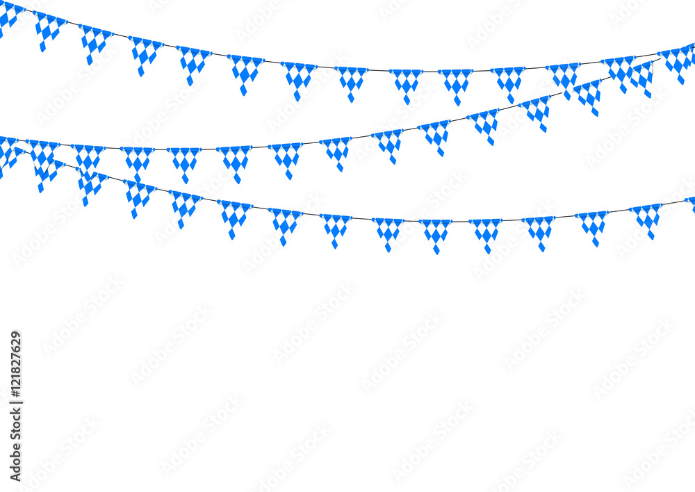 Bavarian bunting festoon from Germany with diamond pattern.