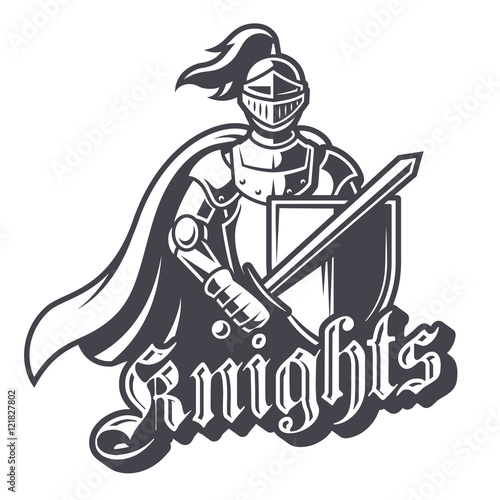 Monochrome knight sport logo
