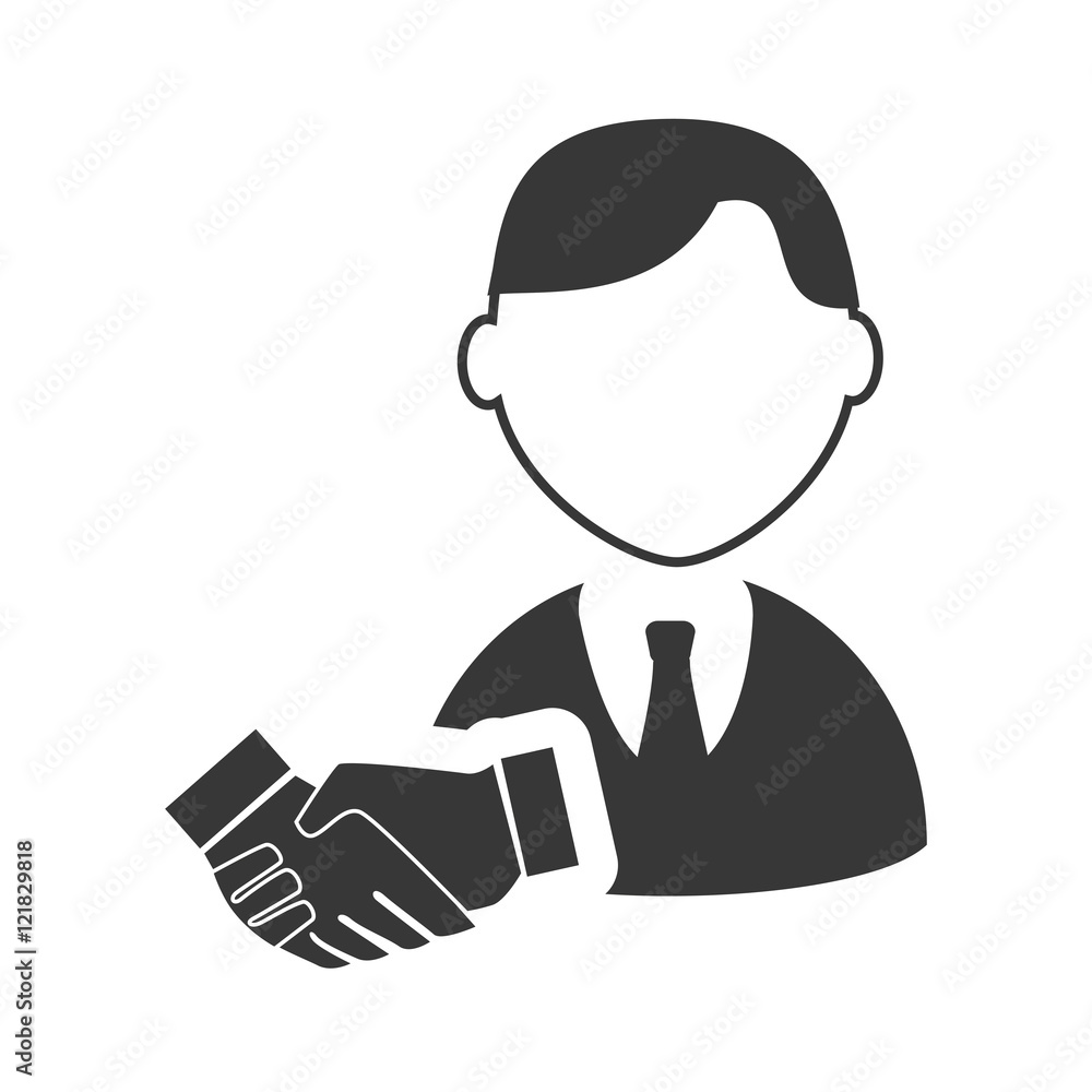 avatar man person social user with handshake deal icon silhouette. vector illustration avatar man person social user with handshake deal icon silhouette. vector illustration