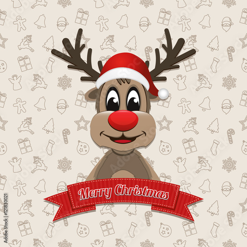 reindeer christmas banner ornament background