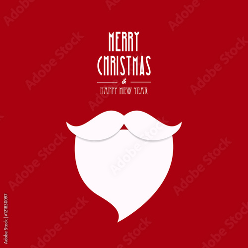 santa claus beard christmas type red background