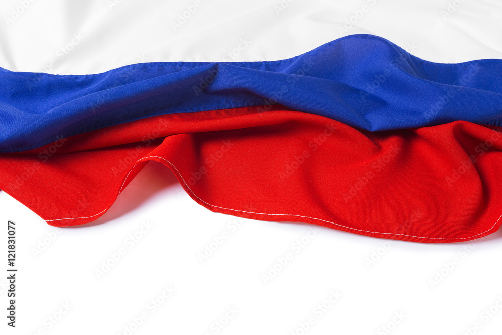 Naklejka premium close up shot of wavy flag of Russia