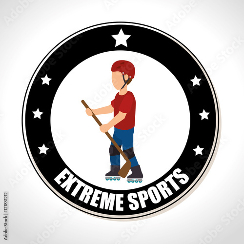 hockey extreme sports Badge Stamp. colorful design. vector illustration