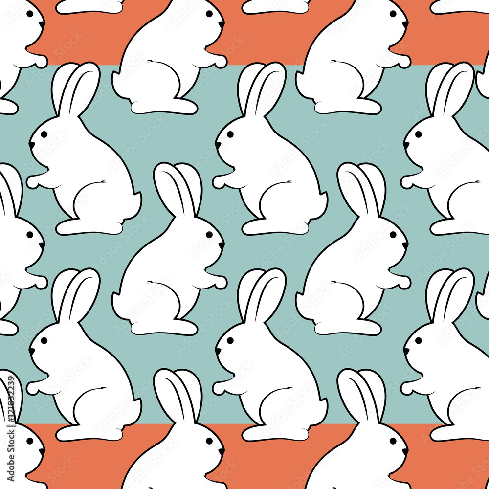 cute rabbit animal. bunny background. colorful design. vector illustration