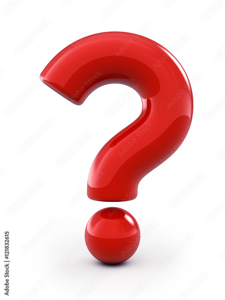 Red question mark 3d icon , isolated on white , Think Red question mark 3d icon , isolated on white , Think