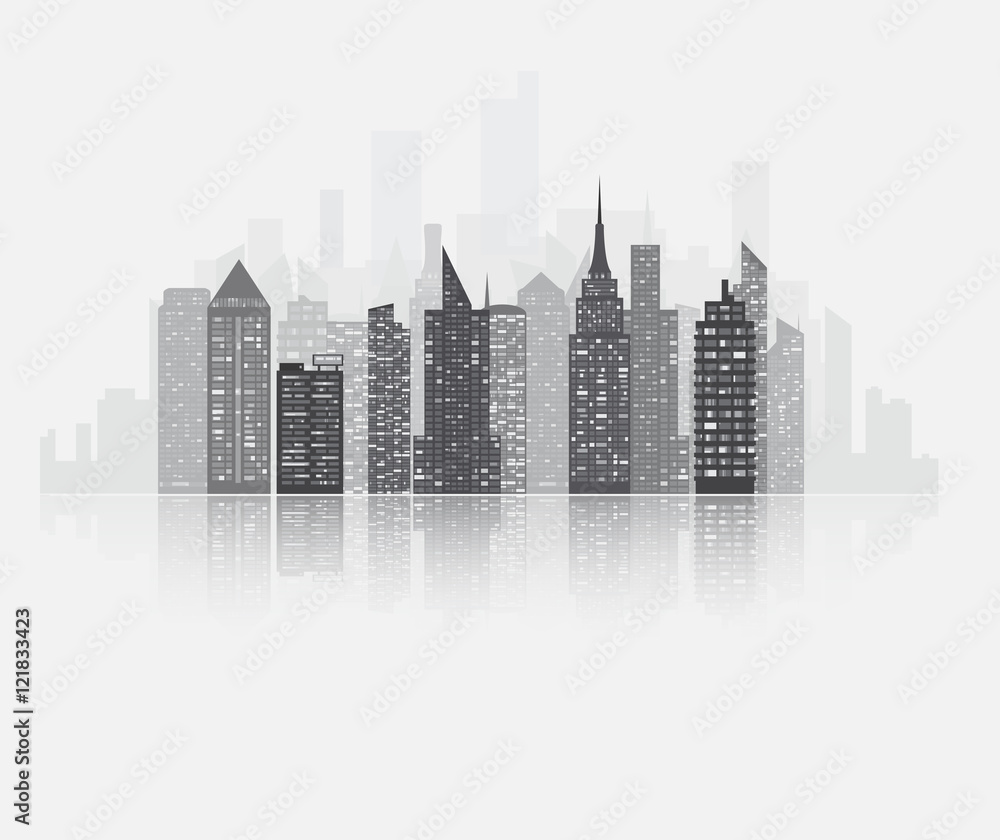 City skyscrapers view