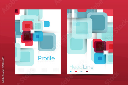 Modern square business annual report cover template