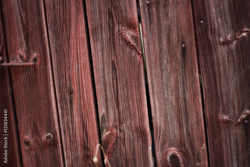 Fototapeta premium Wooden door in a scandinavian red