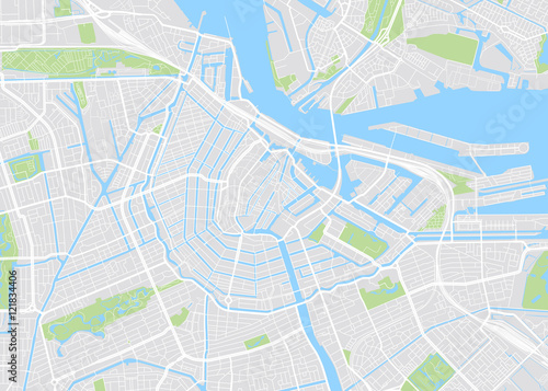 Amsterdam colored vector map