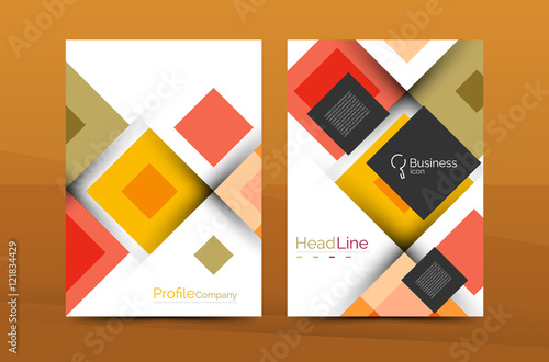 Set of front and back a4 size pages  business annual report design templates
