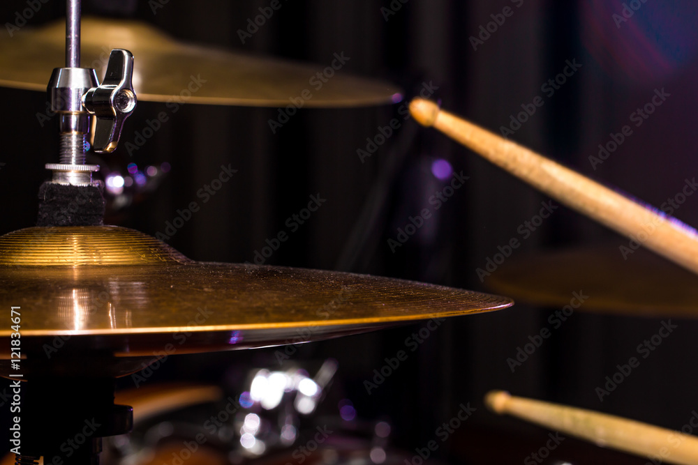 drum hihat, musical instrument, drumming Stock Photo Adobe Stock