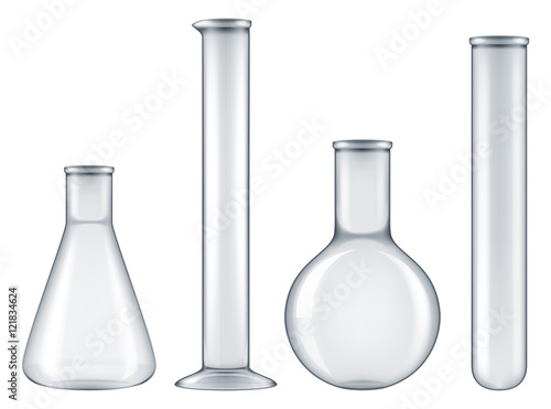 Laboratory flask set. Vector illustration.