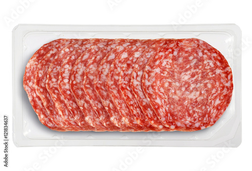 Small Tray Packaged of Presliced Salame