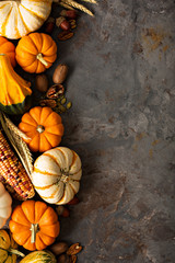 Fall background with pumpkins