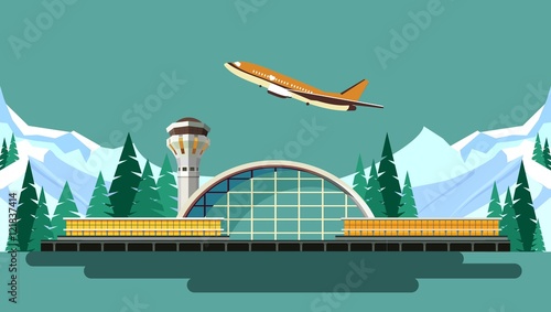 airport building vector illustration