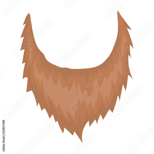 Man's beard icon in cartoon style isolated on white background. Beard symbol stock vector illustration.