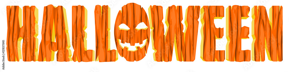 Halloween Alphabet with pumpkin texture

