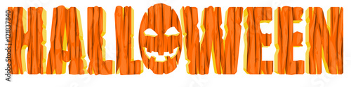 Halloween Alphabet with pumpkin texture