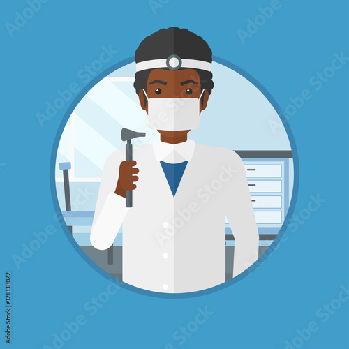 Ear nose throat doctor vector illustration.