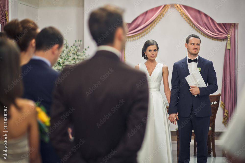 The wedding ceremony bride's The wedding ceremony bride's