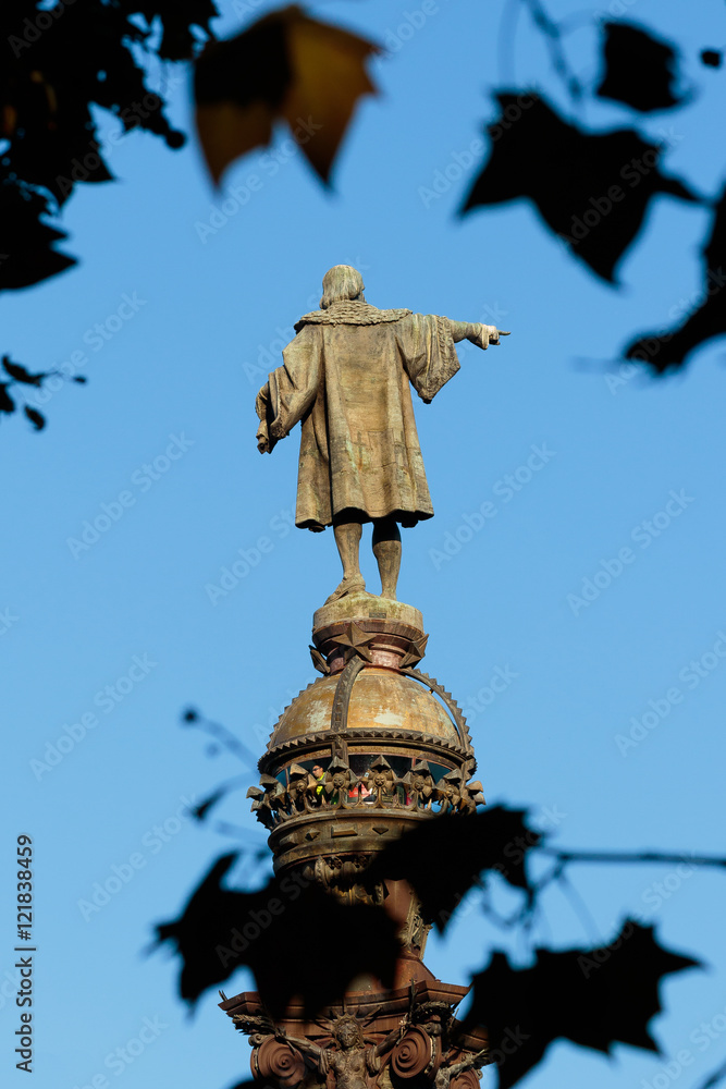 A view of Christopher Columbus Statue in Barcelona
