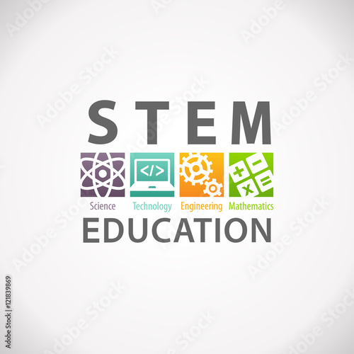 STEM Education Concept Logo. Science Technology Engineering Mathematics.