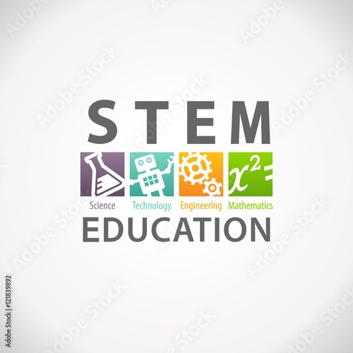 STEM Education Concept Logo. Science Technology Engineering Mathematics.