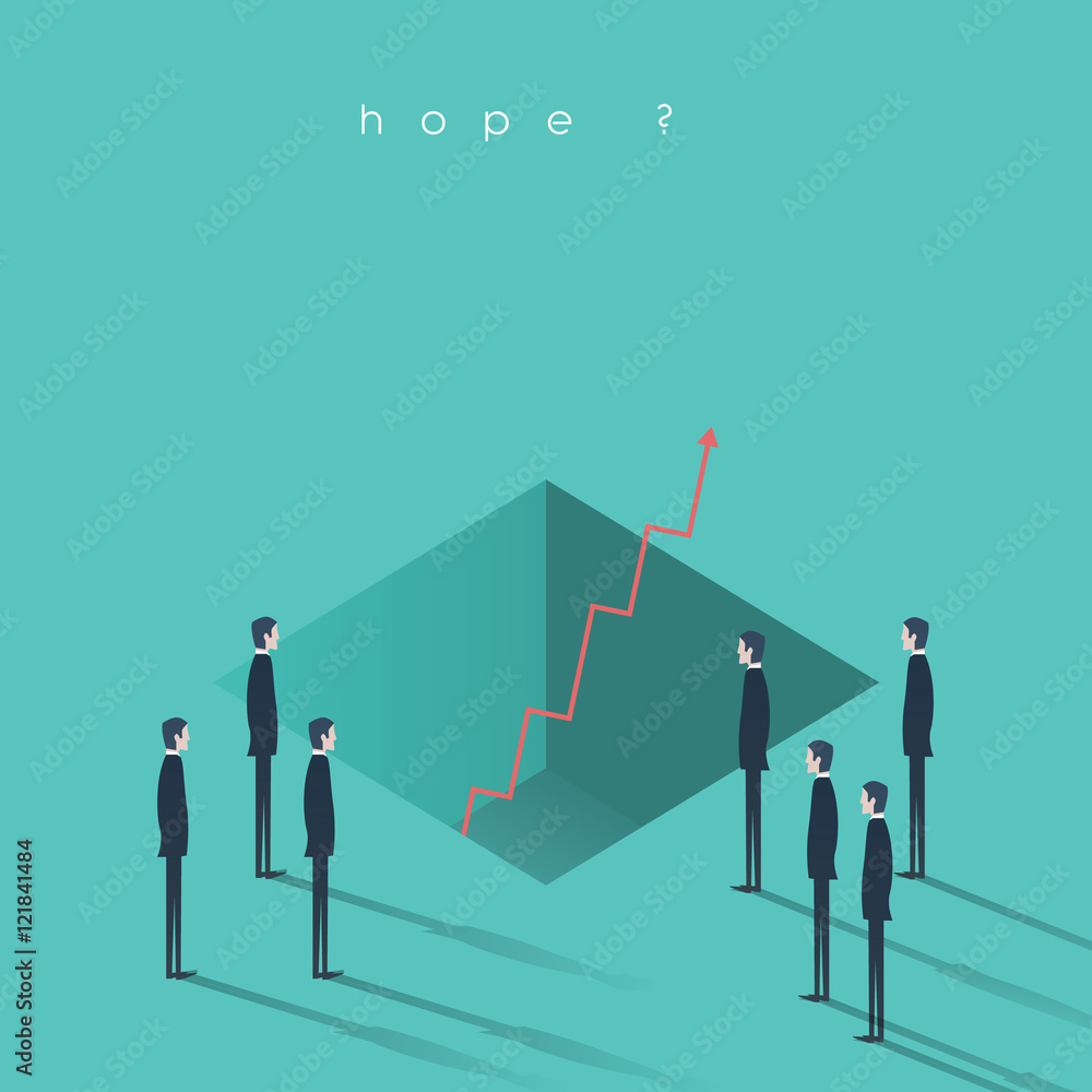 Business concept of growth and economic recovery from the bottom.