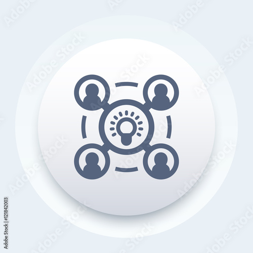 brainstorm icon on round shape, vector illustration