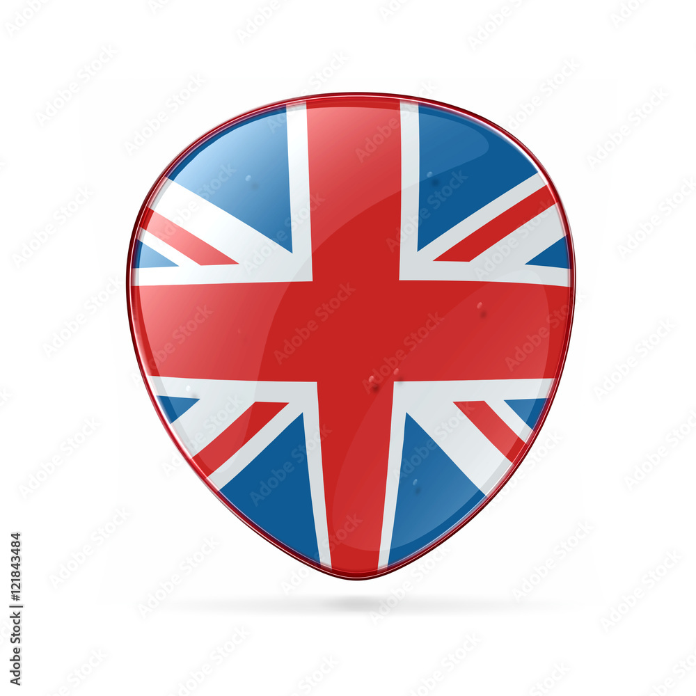 Obraz premium United Kingdom Flag Icon, isolated on white background
