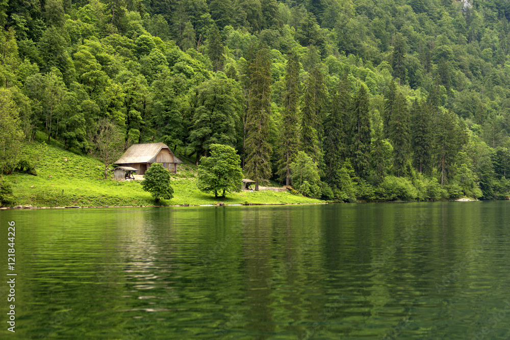 Fototapeta premium Lake Konigsee in Bavarian Alps.