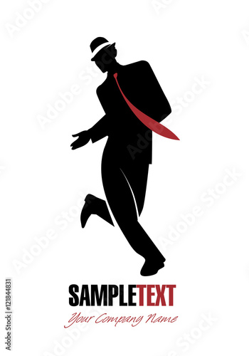 Photography Elegant man silhouette dancing jazz