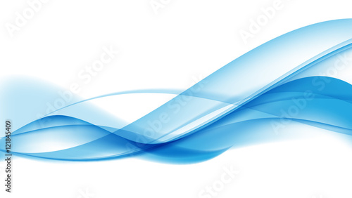 Abstract Blue Wave Set on Transparent Background. Vector Illust