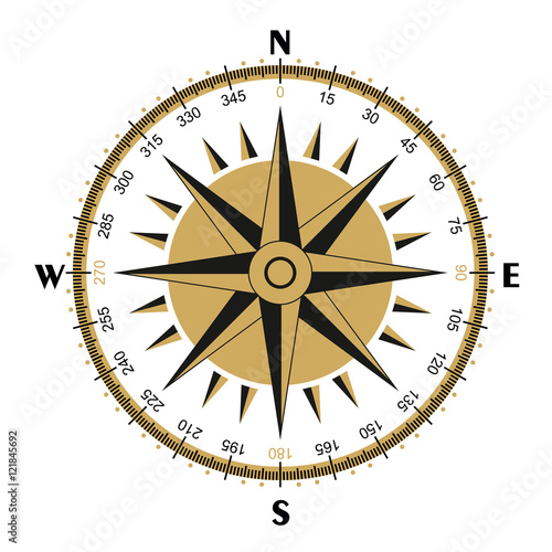 Wind rose compass vector symbol