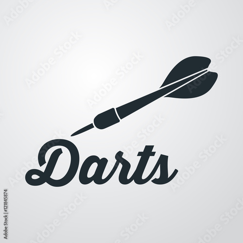 Icono plano Darts con dardo sobre fondo degradado